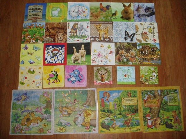 servítky - zvieratká 58 kusov - 2