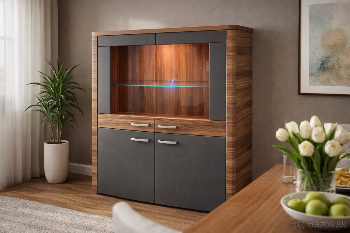 Moderný príborník, vitrína - 2