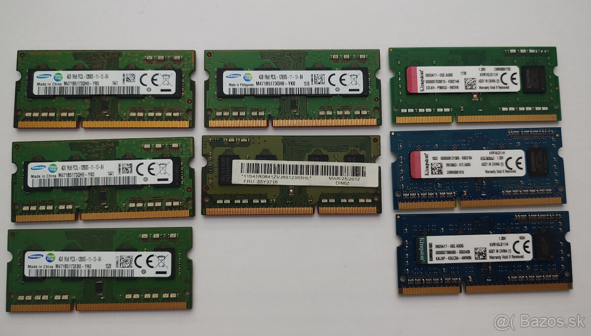 Predám DDR3 RAM do notebookov (SO-DIMM), rôzne modely. - 2