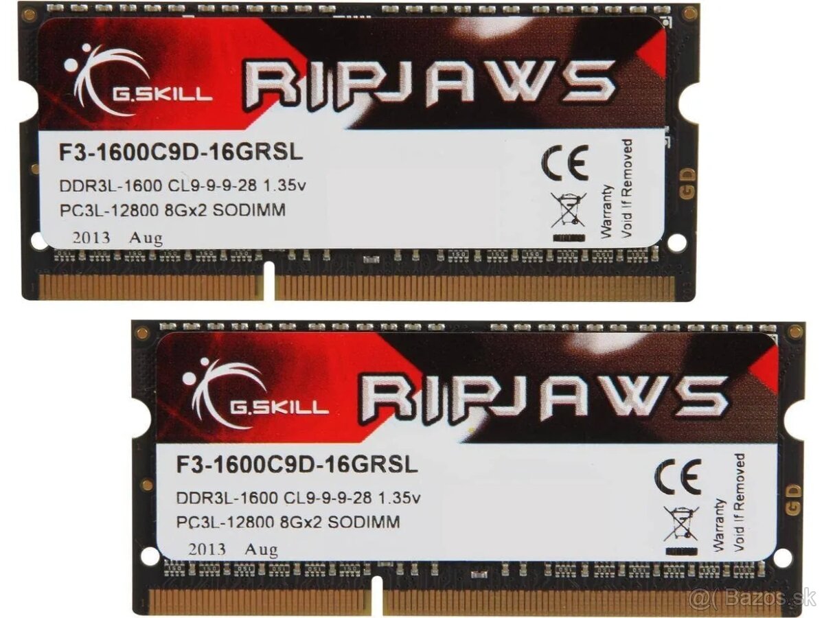 Ripjaws DDR3L 2x8GB (F3-1600C9D-16GRSL) SO-DIMM - 2