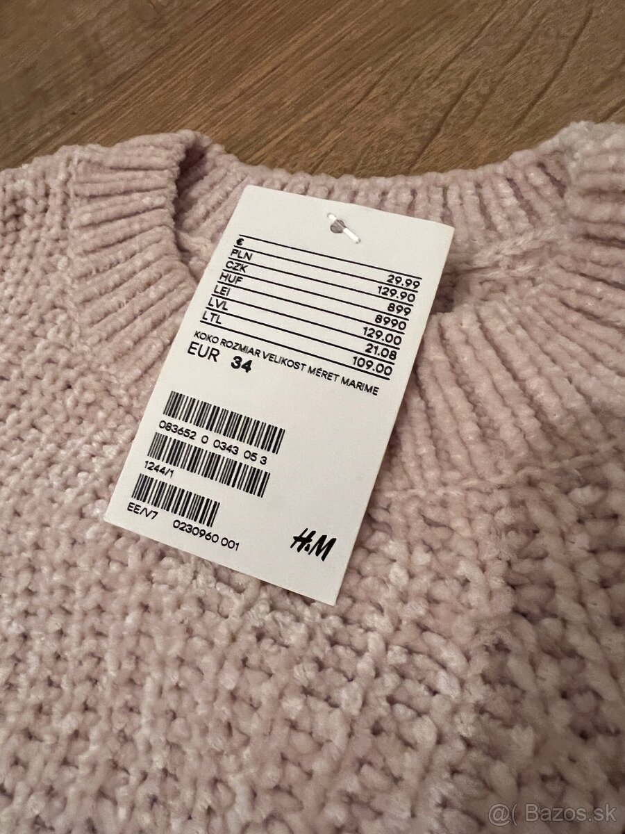 Bledoružový jemný pulover - s visačkou - 2