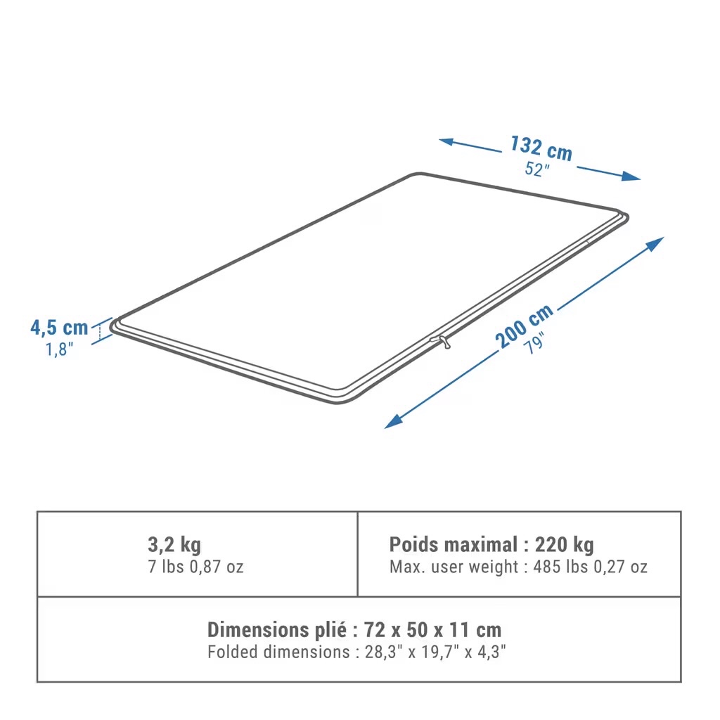 QUECHUA Kempingový samonafukovací matrac Comfort 132 cm - 2