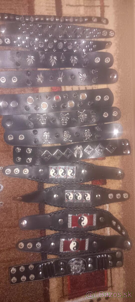 Kožené rockové, metalové náramky - 2