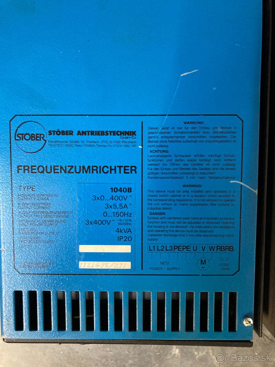 Frekvenčný menič 4kW - 2