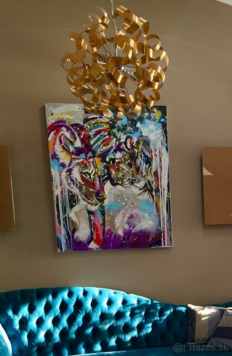 Predám závesný medený luster - 2