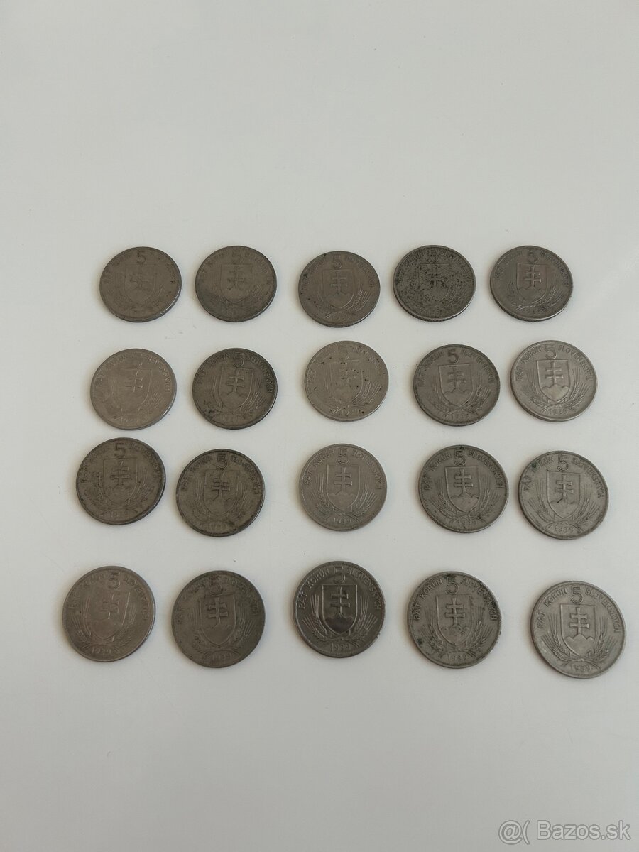 5 Koruna 1939 Andrej Hlinka mince - 2