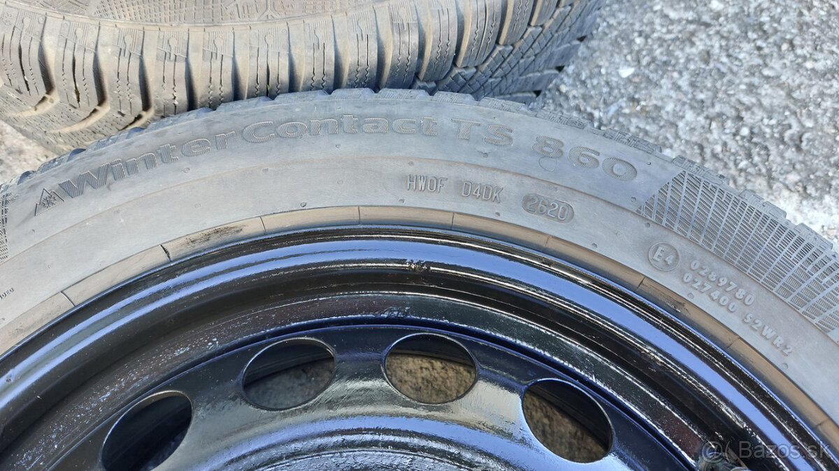 Zimné pneu Continental 205/55 R16 na plech. diskoch - 2