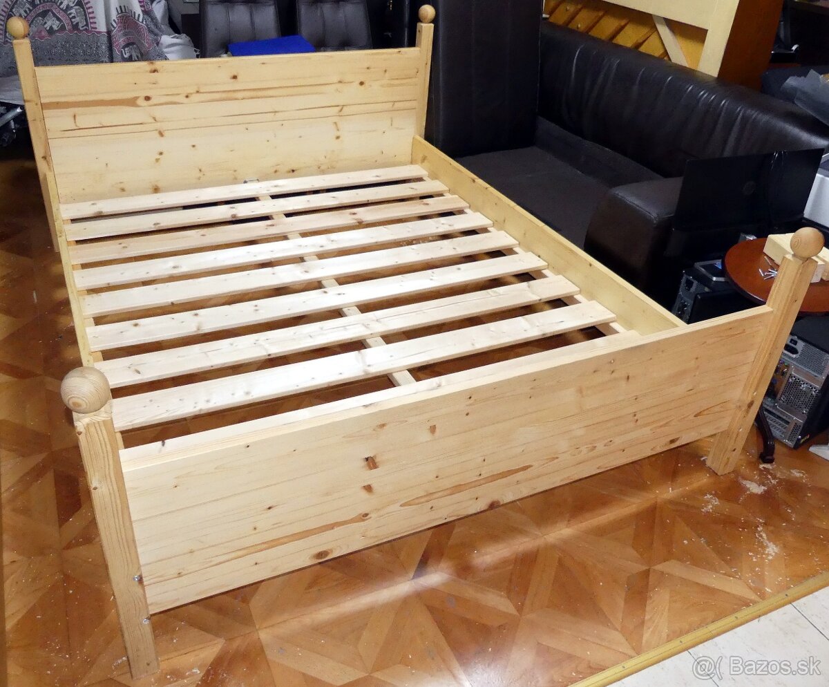 masivna postel 160x200 cm, vyrobena na zakazku, kvalita - 2