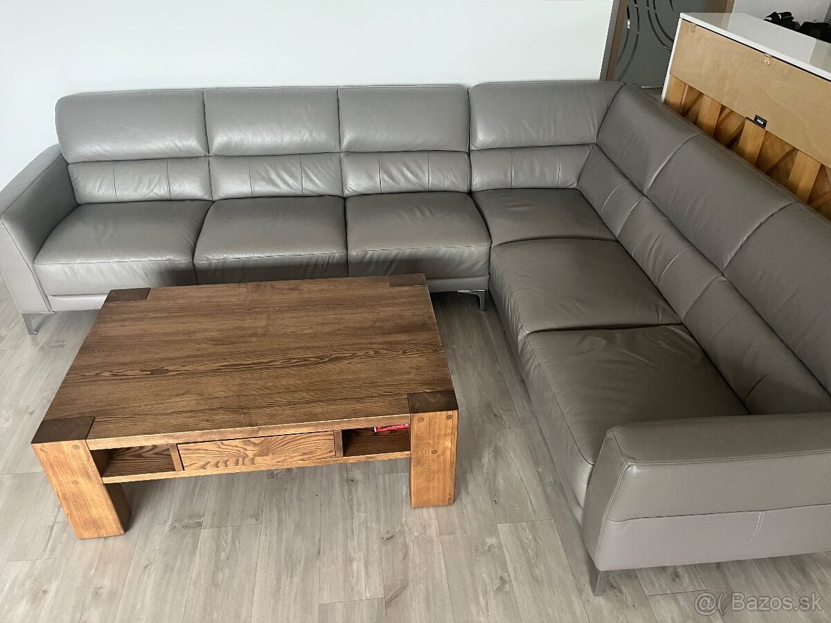 Luxusná celokožená rohová sedacka - 2