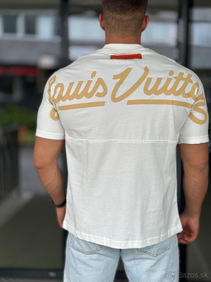Luxusne tričko Louis Vuitton bielo žlté - 2