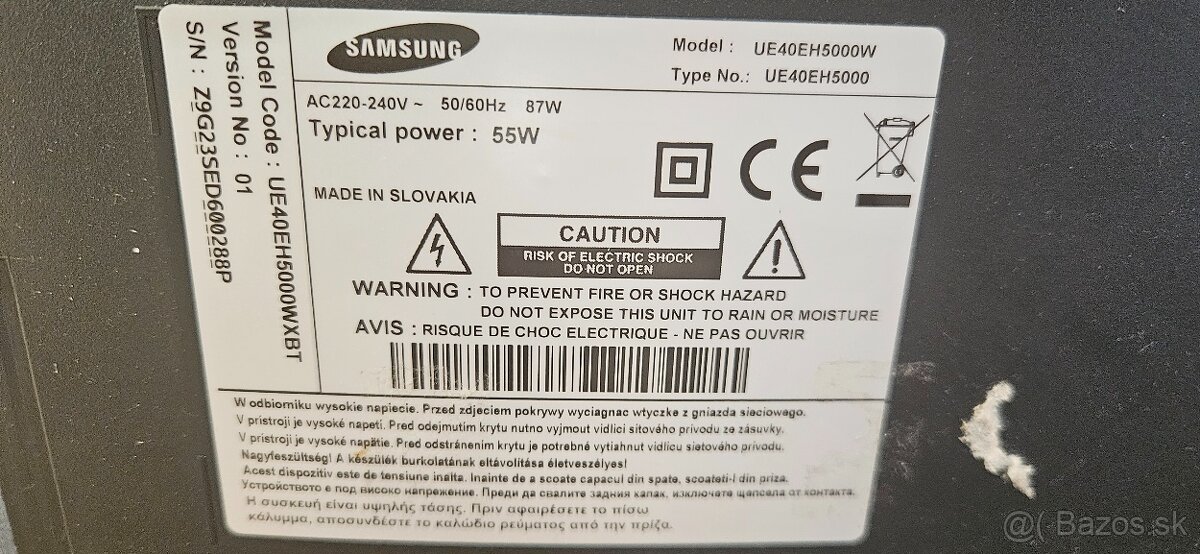 Predám tv samsung 40 televízor - 2