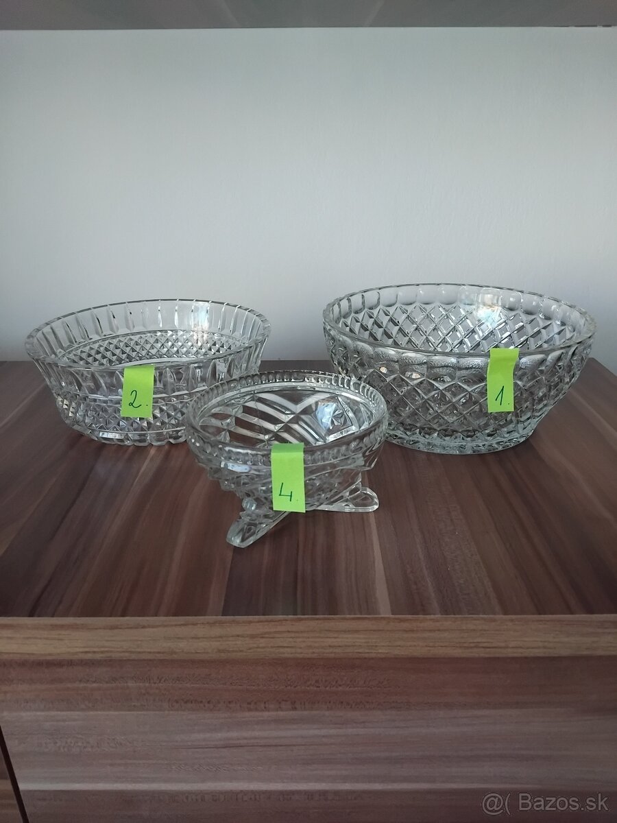 Na predaj hutné sklo a brúsené misy - 2