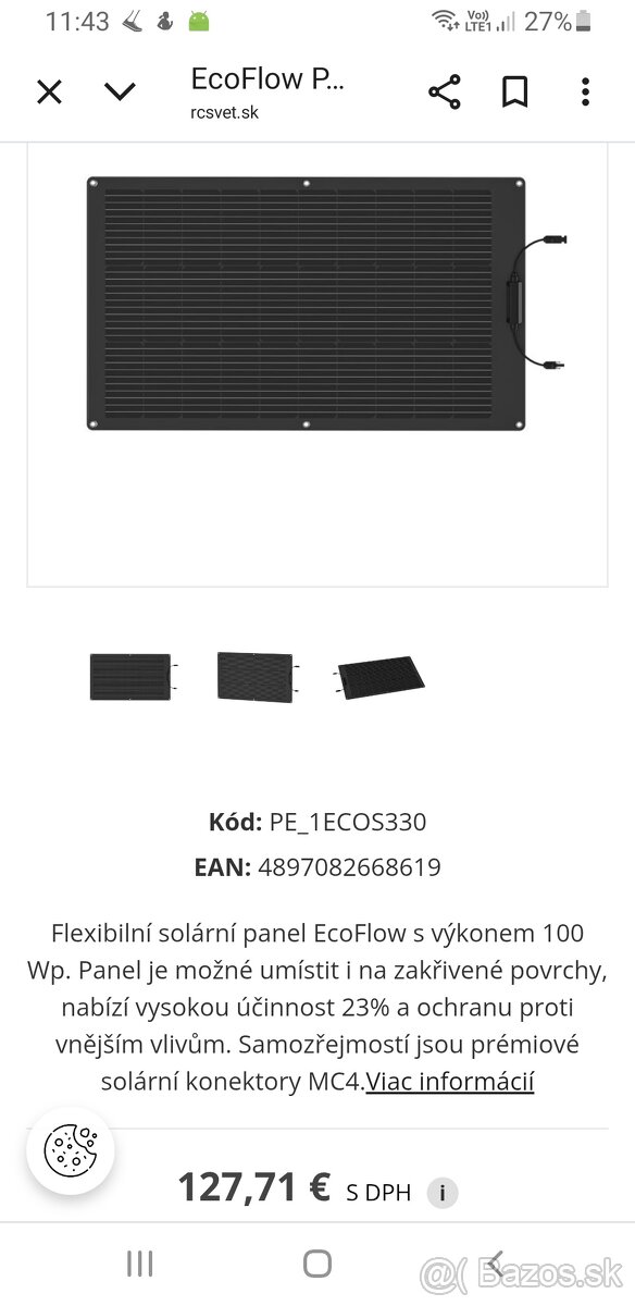 Ecoflow flexibilný solárny panel 100w - 2
