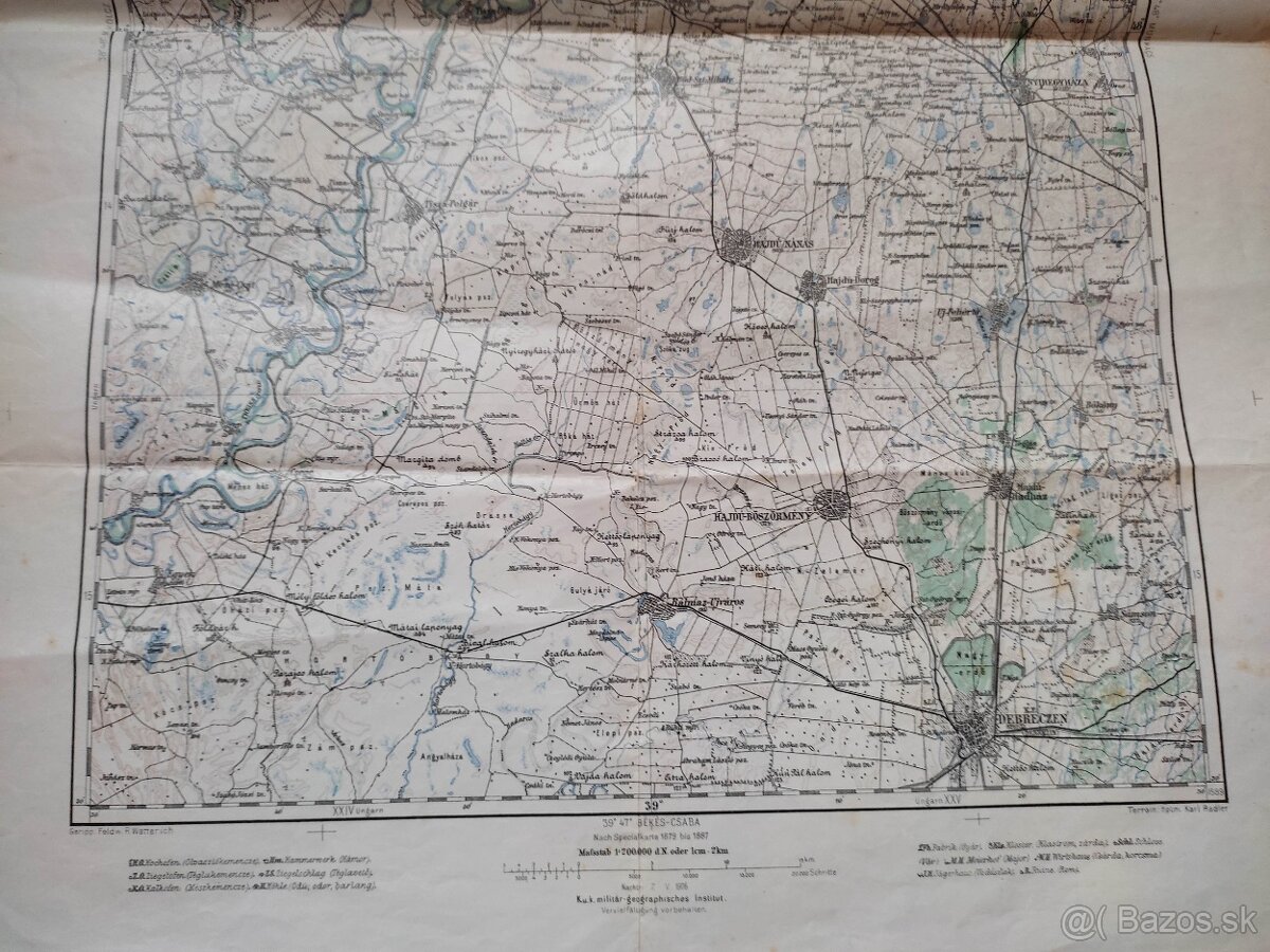Stara mapa originál Rak.-Uhorsko 1908 Zemplín - 2
