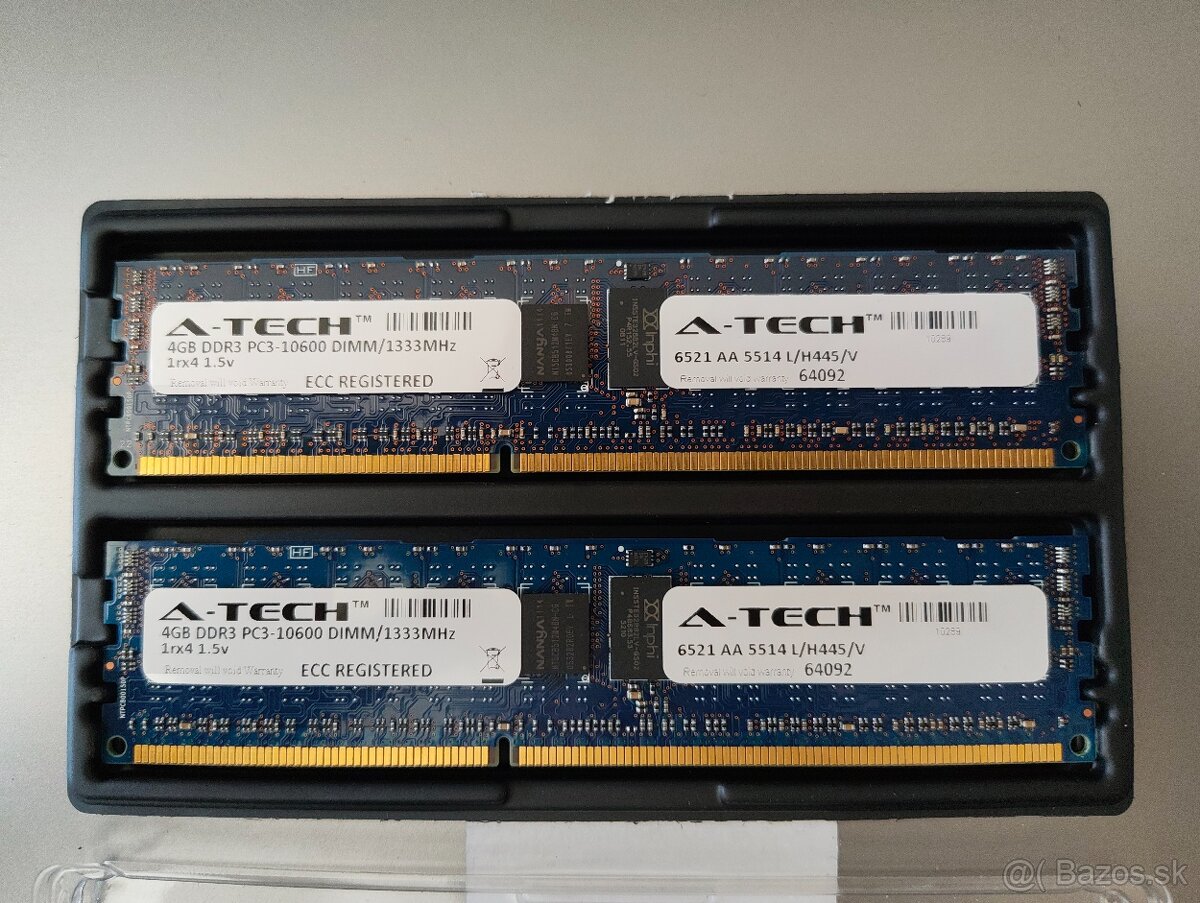 A-Tech 8GB (2x 4GB) DDR3 1333MHz PC3-10600 ECC Registered RD - 2