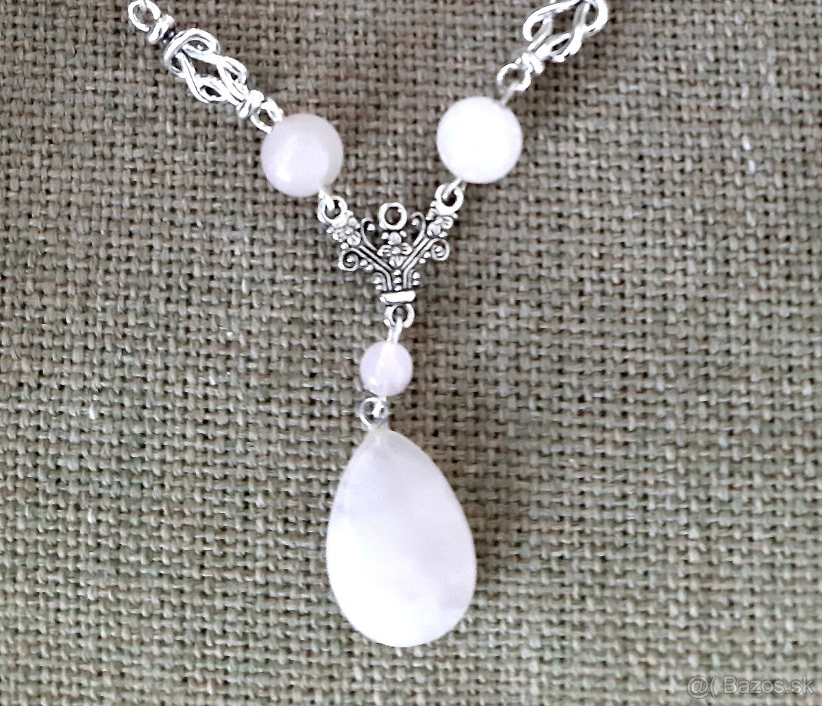 Náhrdelníky z polodrahokamov v štýle art déco -70 cm - 2