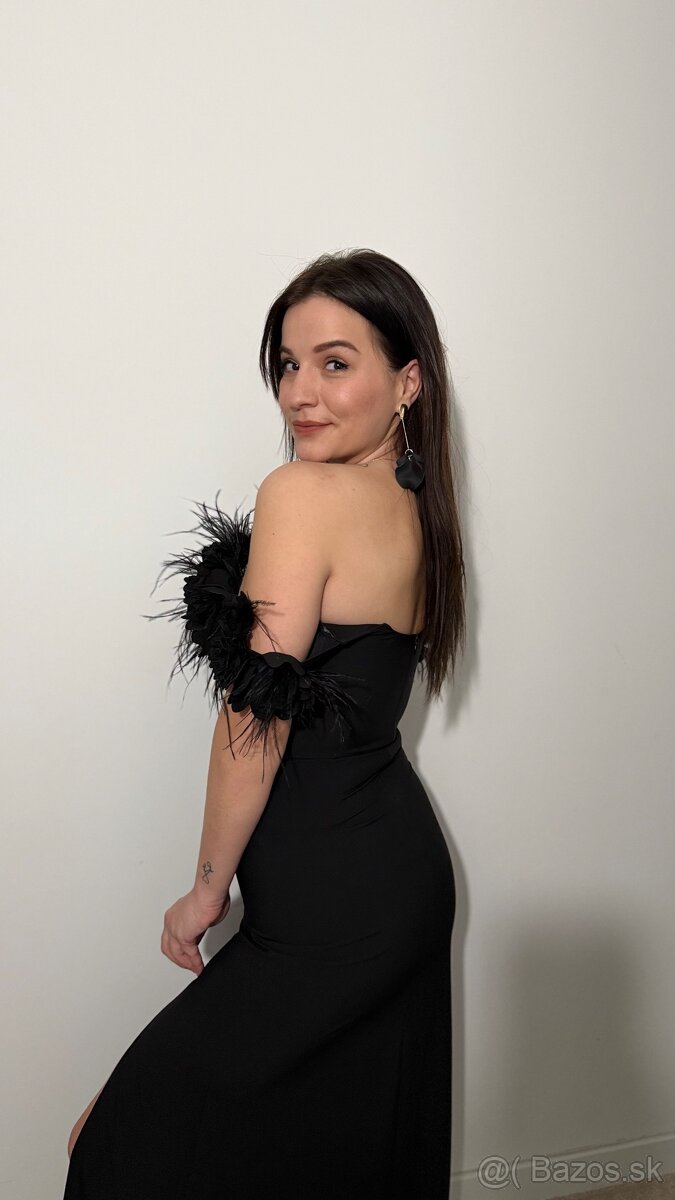 Dámske slávnostne saty s pierkami - 2