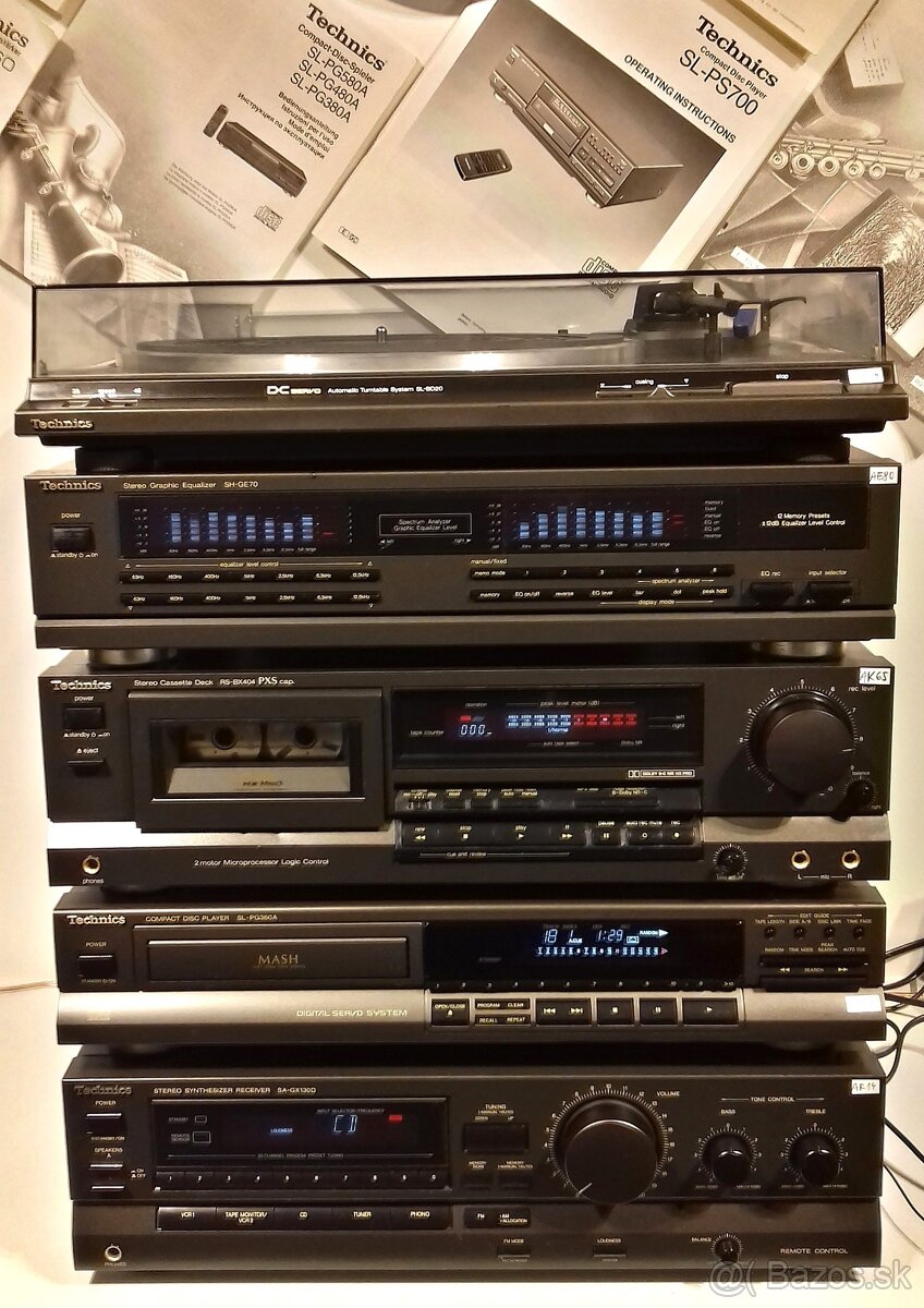 Zostava TECHNICS B02 gramofon, equalizer, deck, CD, receiver - 2