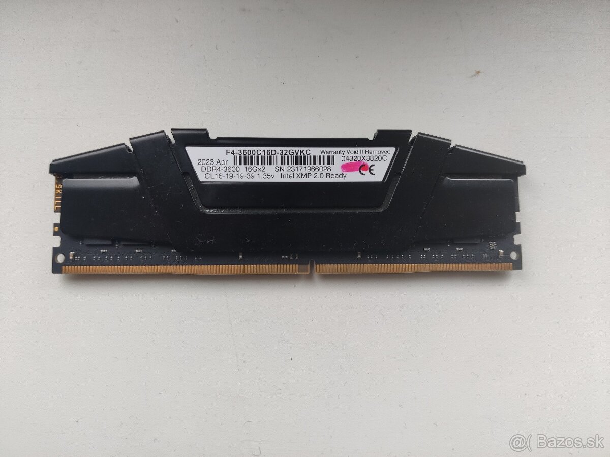 Predám 1x16gb g-skill ripjaws 3600MHz/cl16 DDR4 - 2