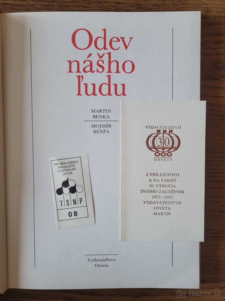 Odev nášho ľudu Martin Benka - 2