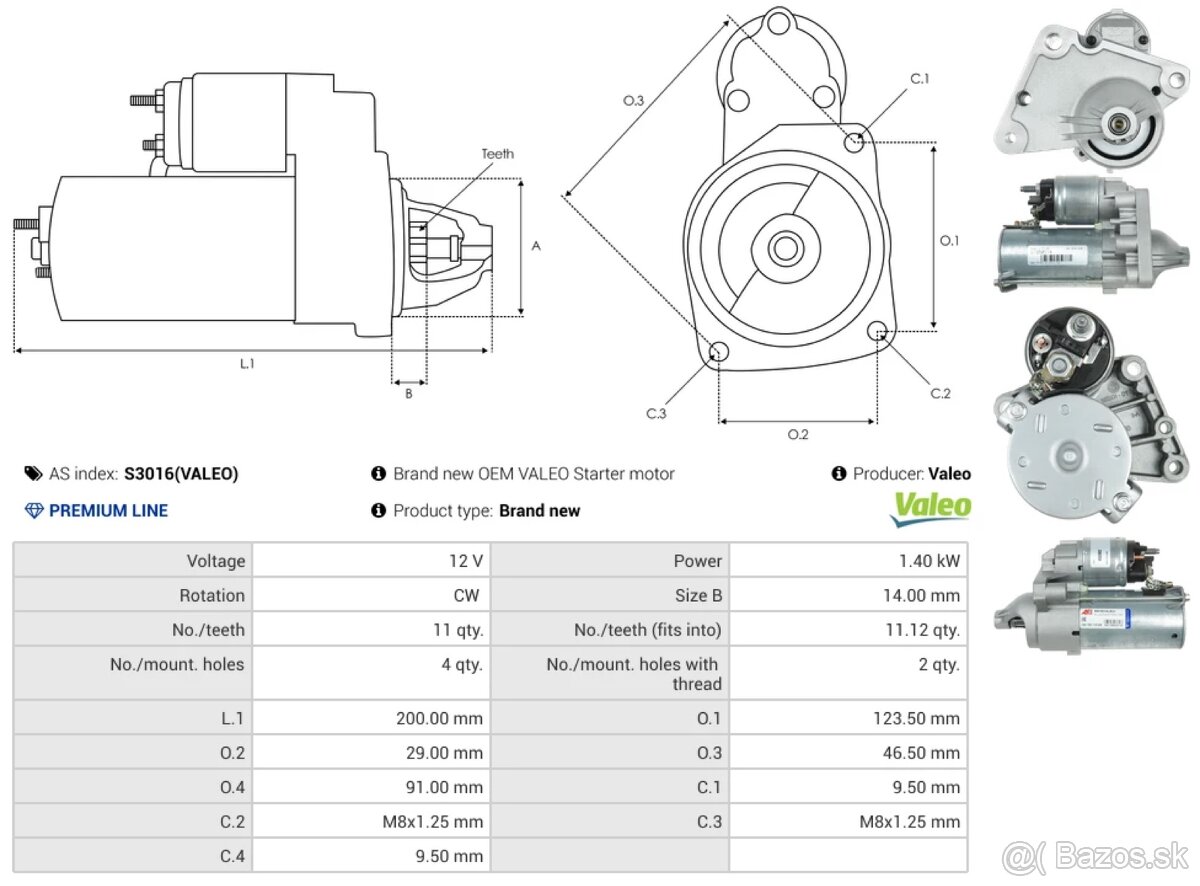 Štartér Valeo TS14E110 - 2