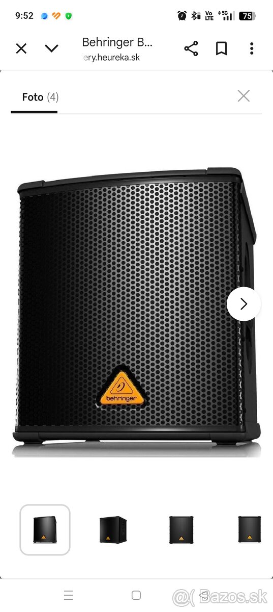 Predám subwofer Behringer b 1200 PRO - 2