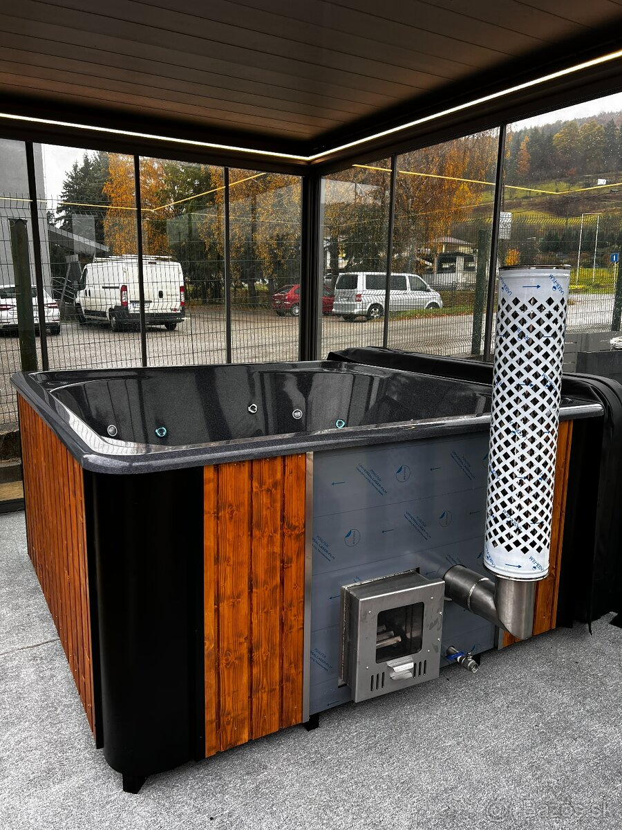 Kúpacia kaďa na drevo – luxusná, s integrovanou pieckou - 2