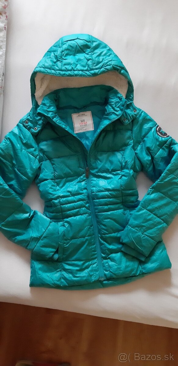 Tyrkysová bunda Takko 158/164 - 2