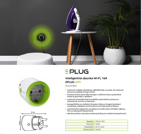 Inteligentná zásuvka, Smart Plug Wi-Fi, 16A - 2