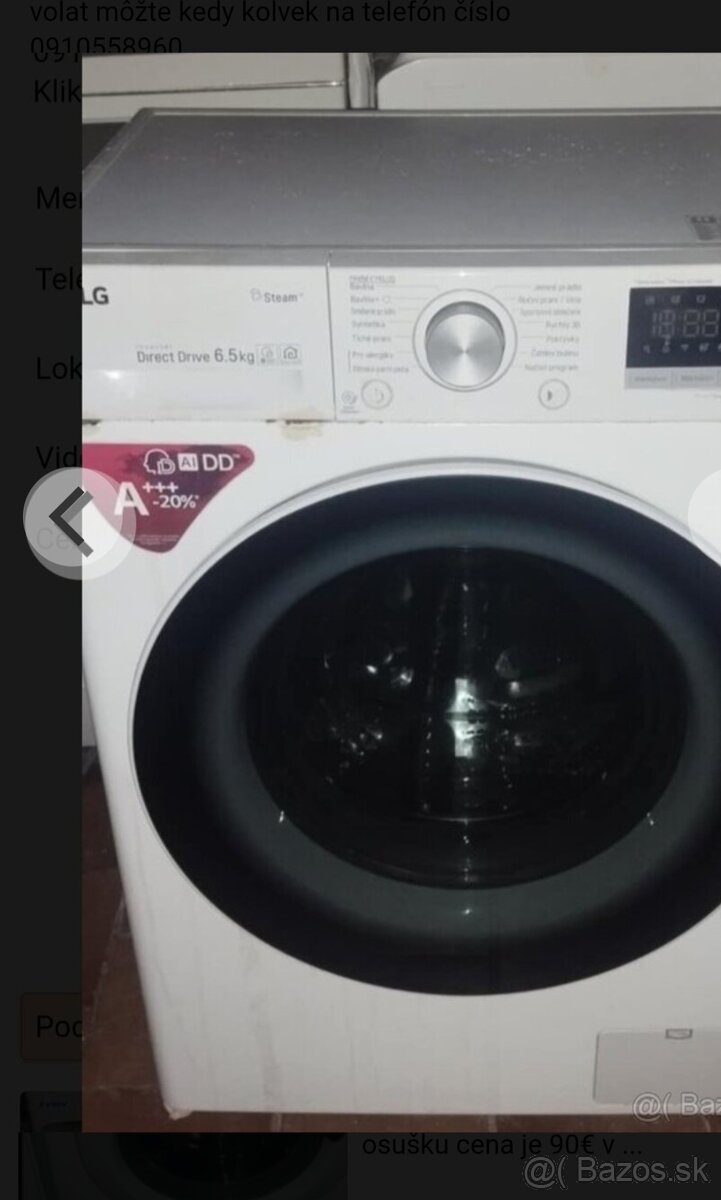 Predám práčka značka lg 6,5kg - 2