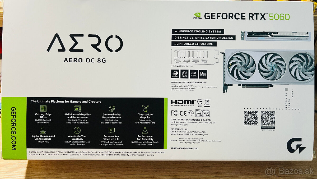 GIGABYTE GeForce RTX 5060 AERO OC 8G GDDR7 - 2