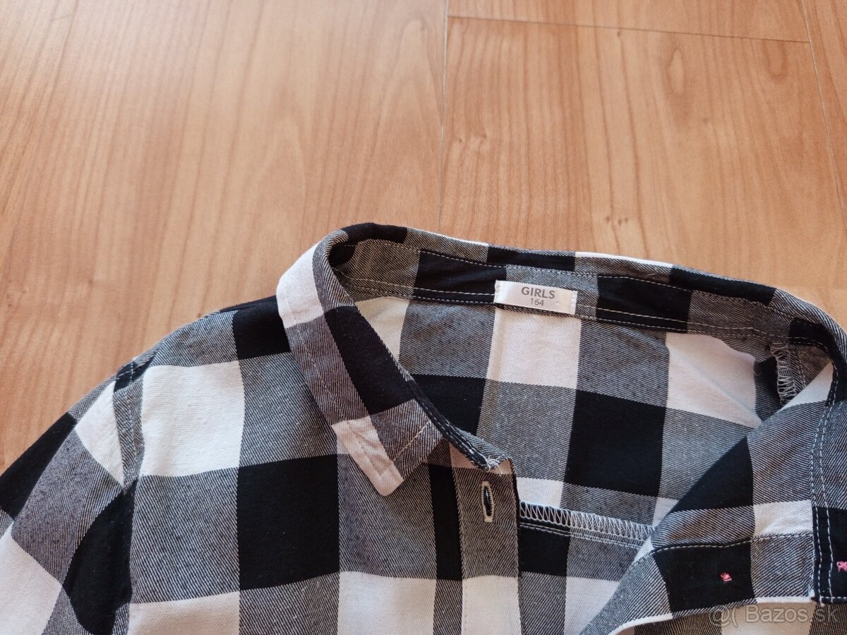 Dievčenská flanelová košeľa - veľkosť 176 - nenosená - 2