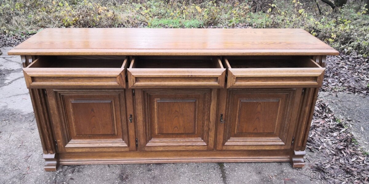 Rustikálna masivna komoda-dubova - 2