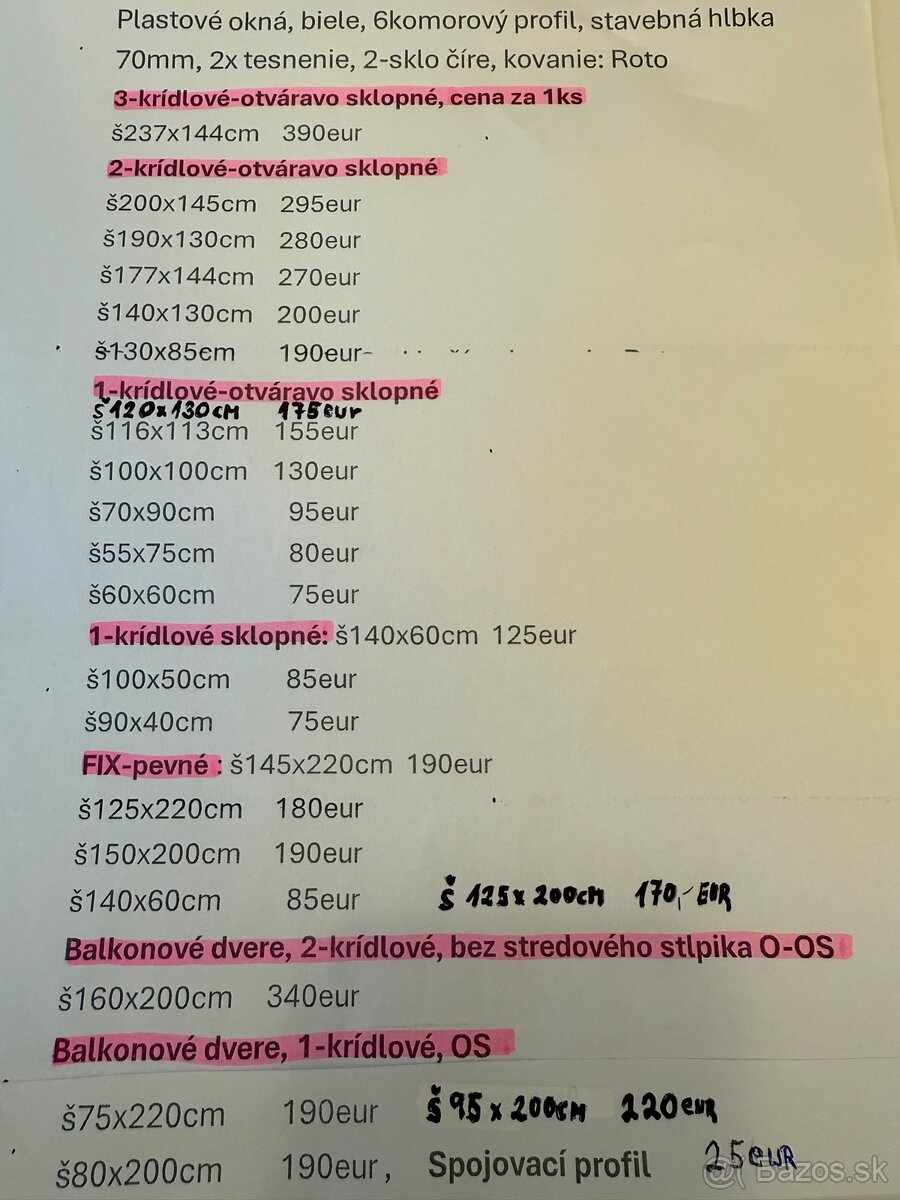 Plastové okná,biele,nové - 2