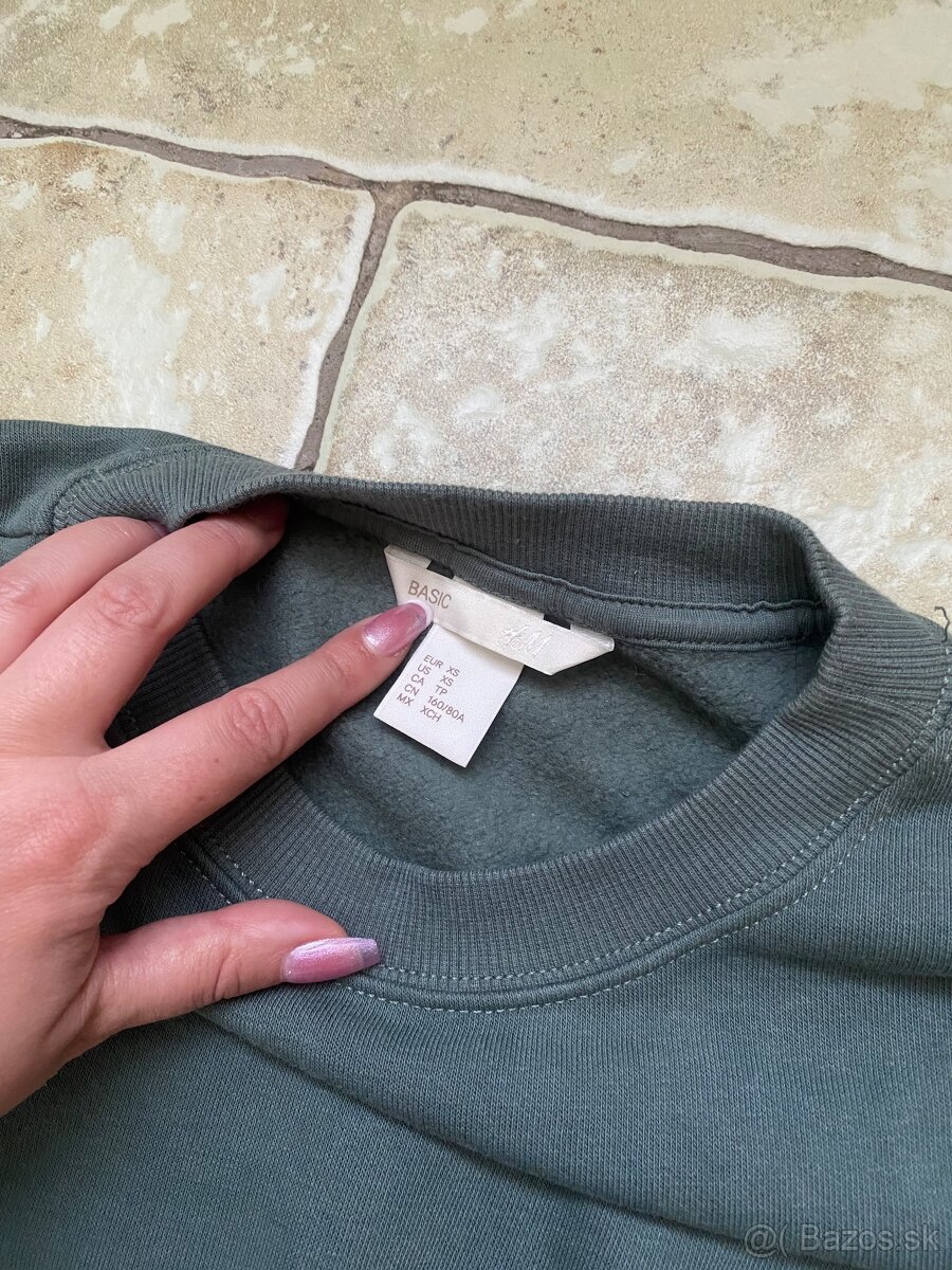 Crop zelená mikina H&M - 2