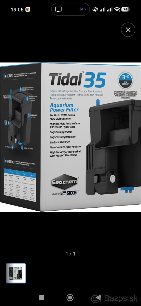 Predam 60l akvarium + seachem tidal 35 filter - 2