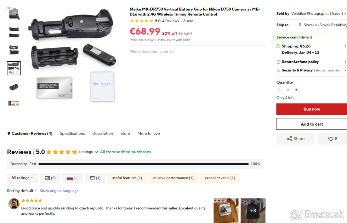 Grip Meike pre NIKON D750 - 2