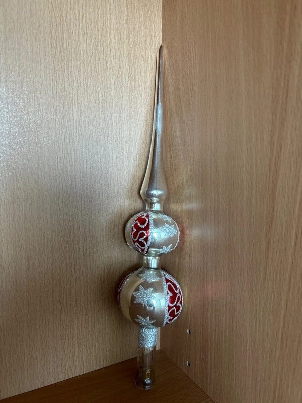 Retro špic strieborno-červený č.1 - 2