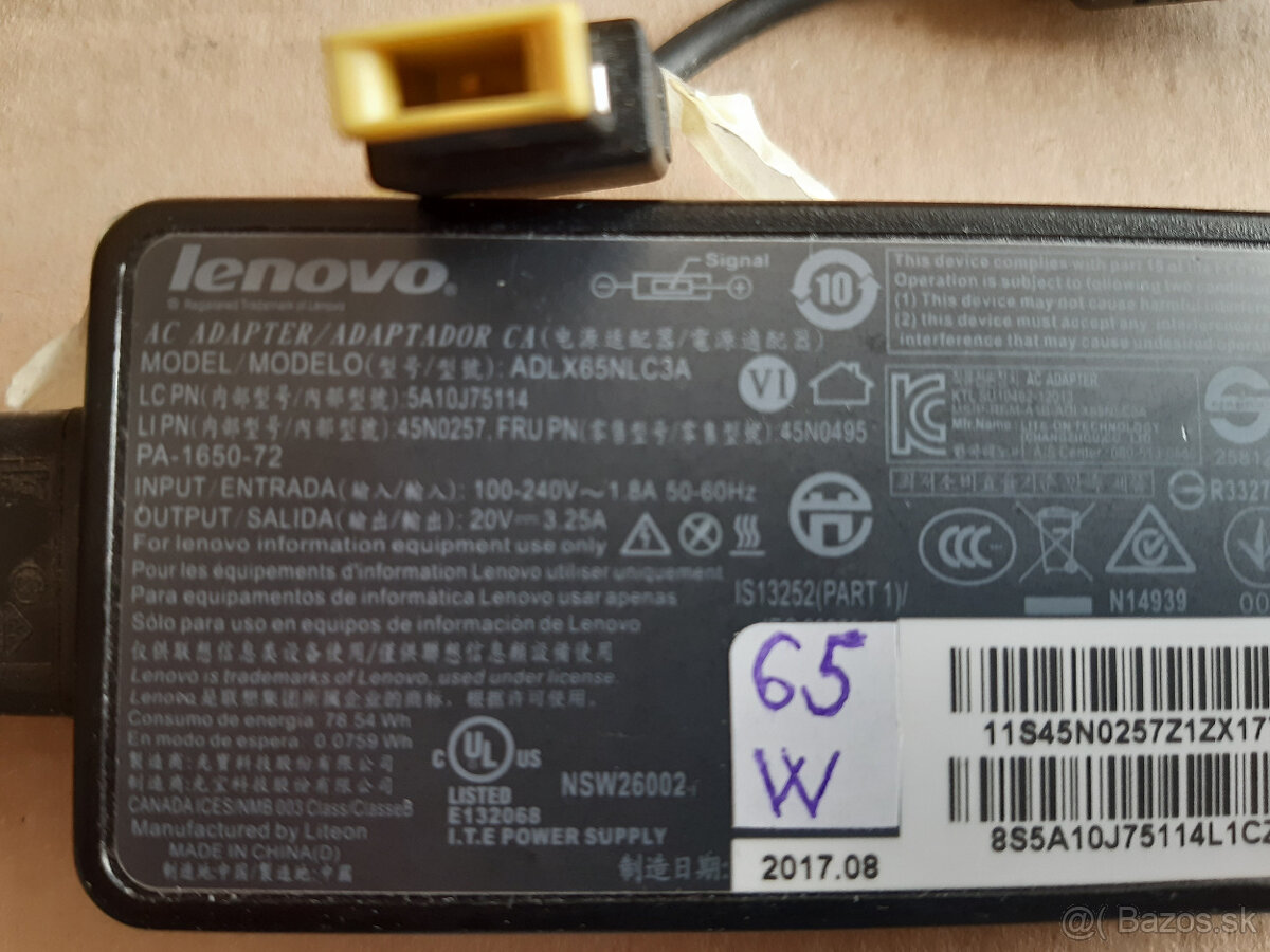 Napájací adaptér Lenovo 65W 20V/3.25A - 2