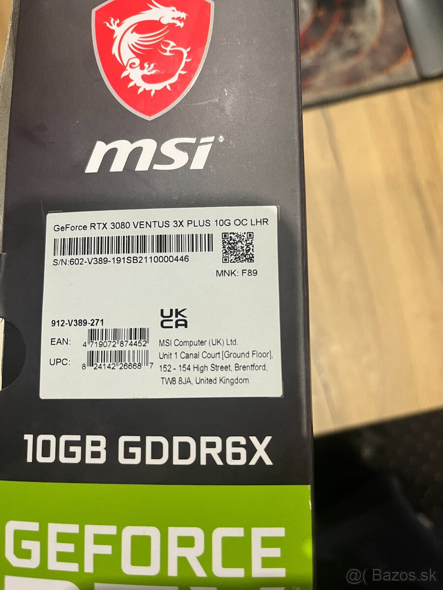MSI GeForce RTX3080 VENTUS 3X PLUS 10G OC LHR RTX 3080 - 2