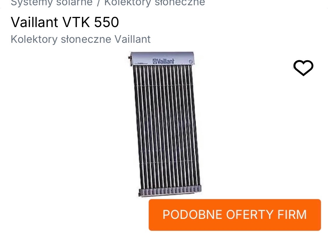 Kolektor Vailant vtk550 - 2