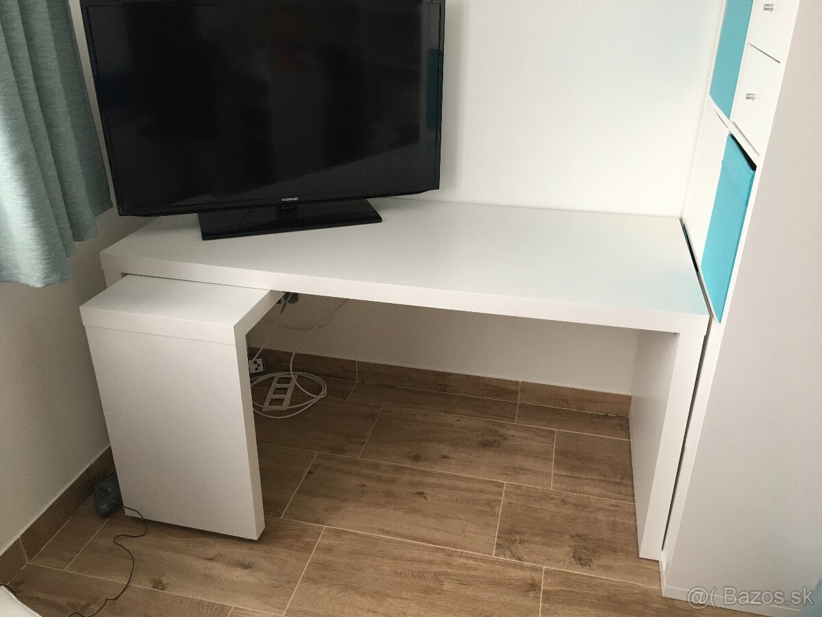 VEĽKÝ BIELY PÍSACÍ STÔL Ikea MALM - 2