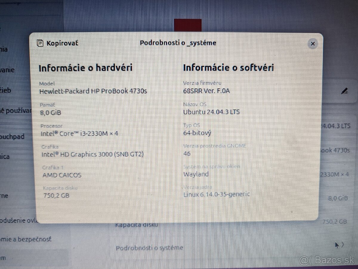 Predám notebook HP ProBook 4730s - 2