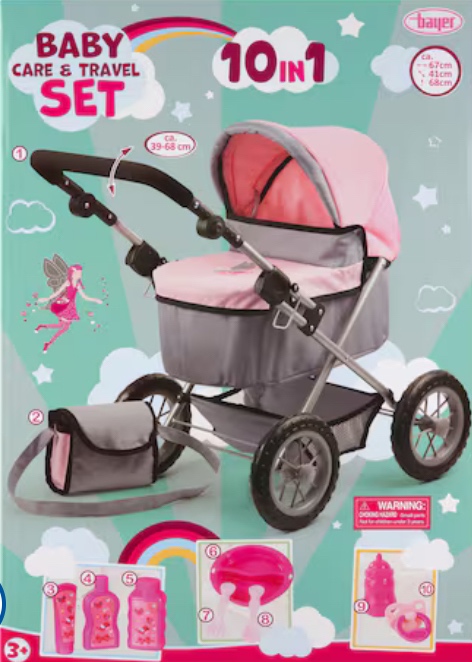 Módny kočík pre bábiky -nový - 2