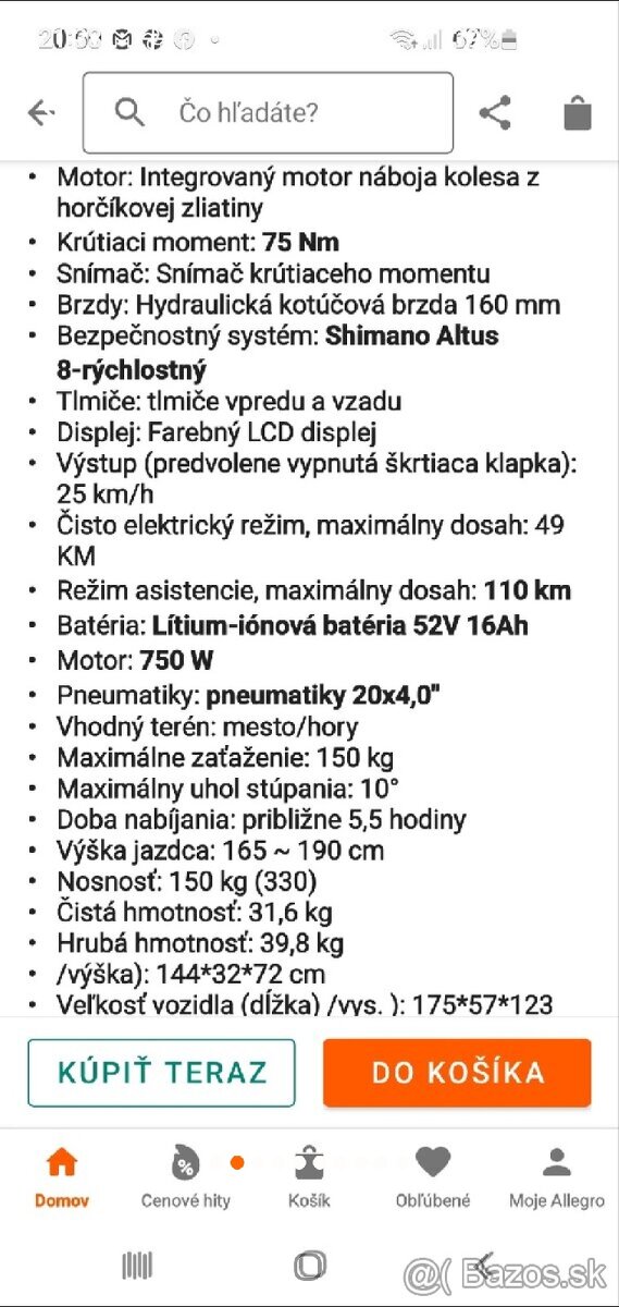 Elektrický celoodpružený bycikel. - 2
