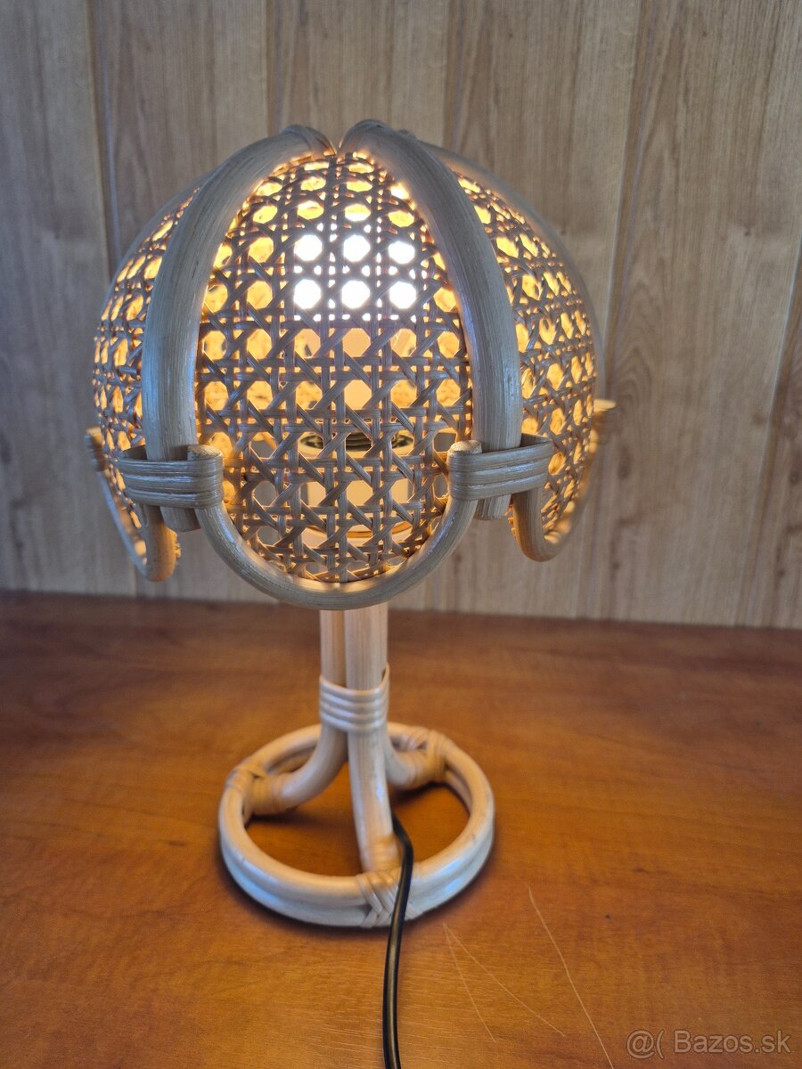 Retro ratanová stolná lampa - 2