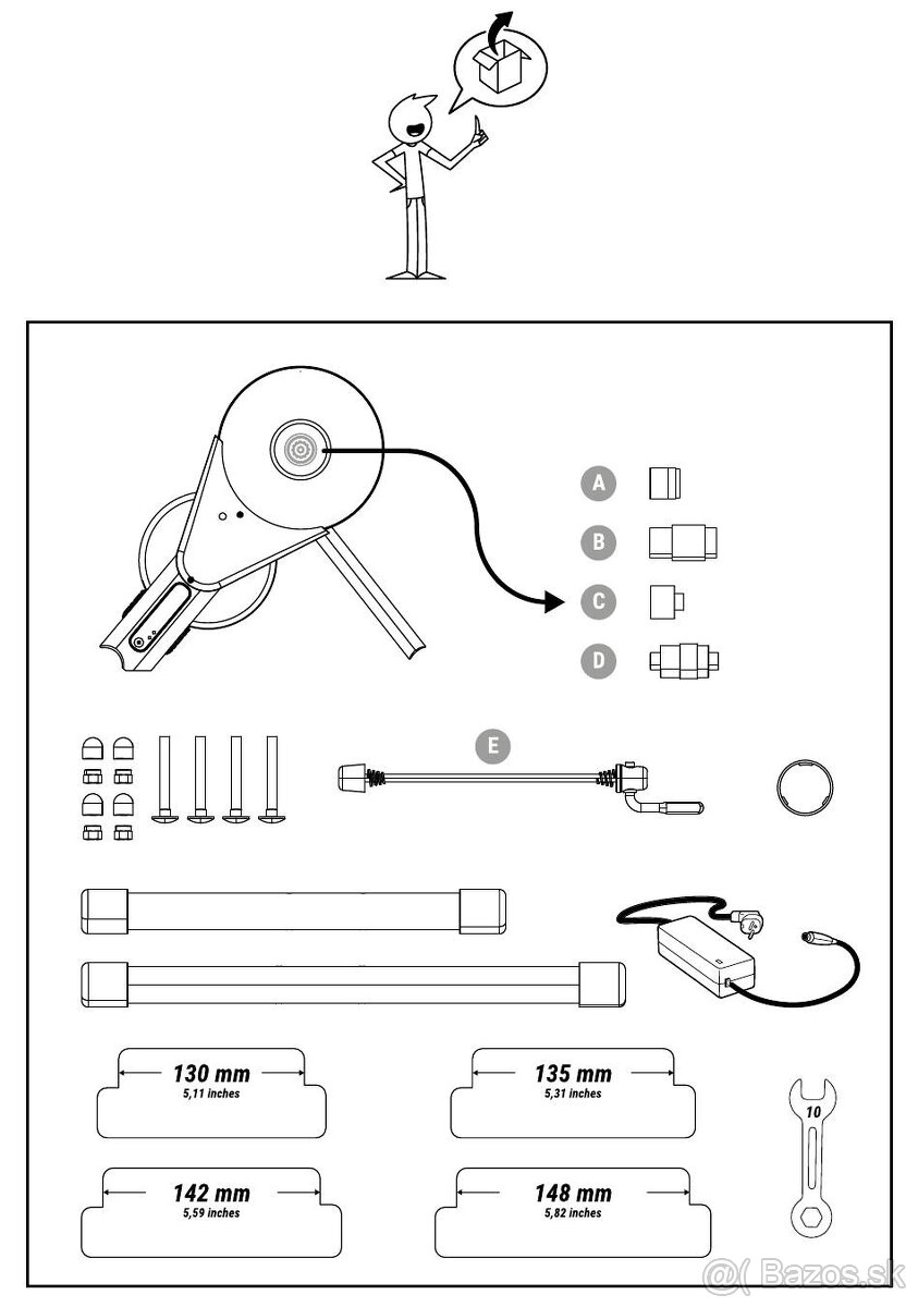 Rýchloupínacia sada/adaptér zadnej osi pre trenažér D100 - 2