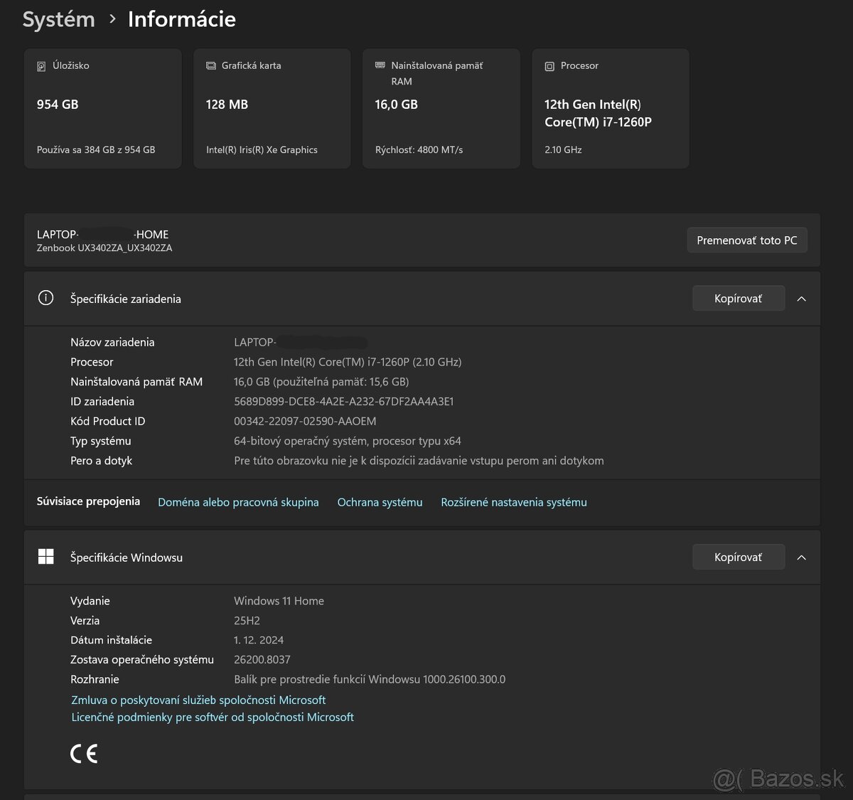 Predám ASUS ZenBook UX3402ZA - 2