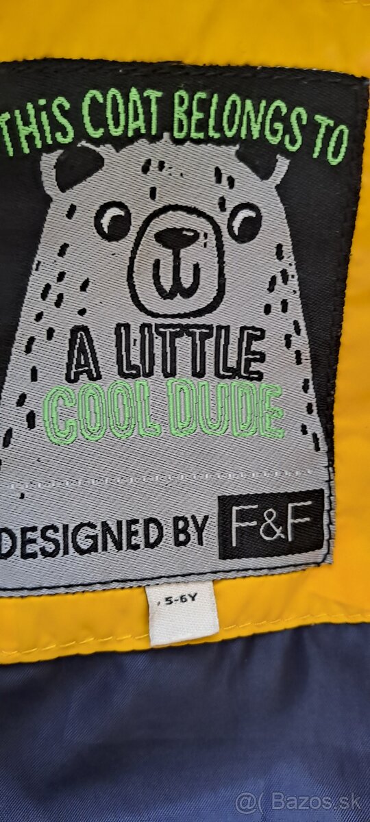 Žltá prechodná bunda (hrubšia), zn. F&F, veľ. 116 - 2