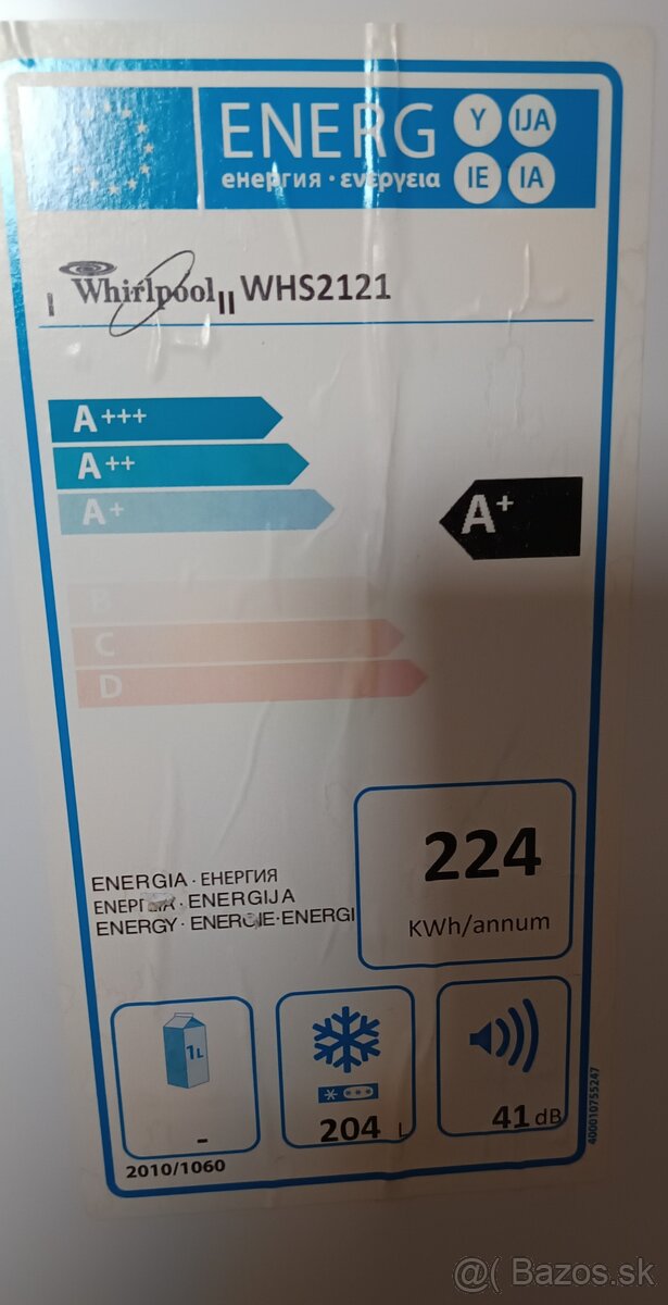 Predám mrazničku Whirlpool 204 litrov - 2